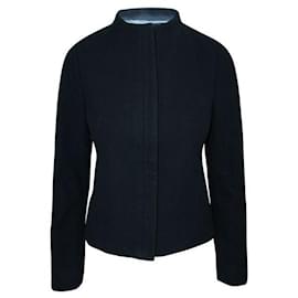 Autre Marque-CONTEMPORARY DESIGNER Black Woolen Jacket with Zipper-Black