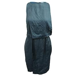 Autre Marque-CONTEMPORARY DESIGNER Dark Blue Metallic Dress-Blue