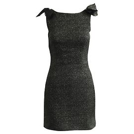 Schwarzes Abendkleid von D&G mit Silberfaden Schwarz