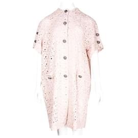 Dolce & Gabbana-DOLCE & GABBANA Vestido abrigo de encaje rosa-Rosa