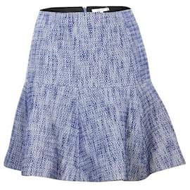 Autre Marque-CONTEMPORARY DESIGNER Tweed Flare Skirt-Blue