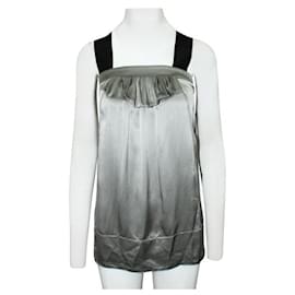 Miu Miu-MIU MIU Miu Miu Silver Silk dress-Silvery