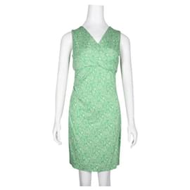 Diane Von Furstenberg-Diane Von Furstenberg Grün-weißes ärmelloses Kleid-Grün