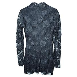 Autre Marque-Vestido de renda preta de designer contemporâneo-Preto