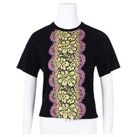 Moschino-MOSCHINO BOUTIQUE Camiseta Moschino com painel de renda-Preto