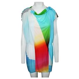 Issey Miyake-ISSEY MIYAKE Vestido holgado drapeado colorido-Multicolor