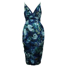 Zimmermann-ZIMMERMANN Blue Floral Print Dress with Opening at Front-Other