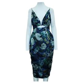 Zimmermann-ZIMMERMANN Blue Floral Print Dress with Opening at Front-Other