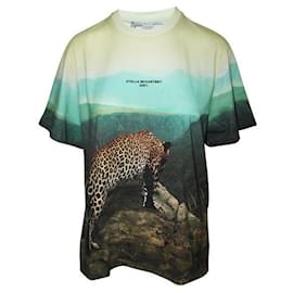 Stella Mc Cartney-Stella Mccartney T-Shirt Colorata con Foto Leopardo-Multicolore