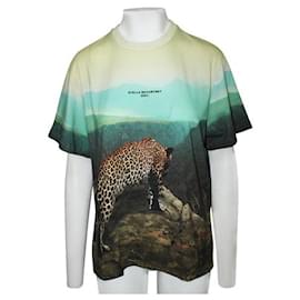 Stella Mc Cartney-Stella Mccartney T-Shirt Colorata con Foto Leopardo-Multicolore