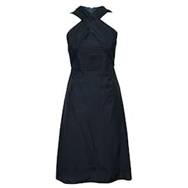 Autre Marque-CONTEMPORARY DESIGNER Black Dress with Pleats-Black