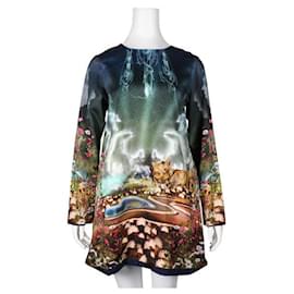 Autre Marque-Manish Arora Hand Crafted Cat & Floral Print Dress-Other