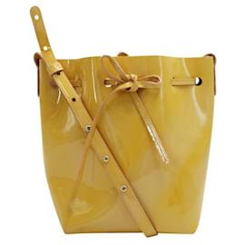 Mansur Gavriel-Mansur Gavriel Mustard Patent Leather Bucket Bag-Yellow