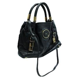 Chloé-Chloe Black Shoulder Bag with Logo-Black