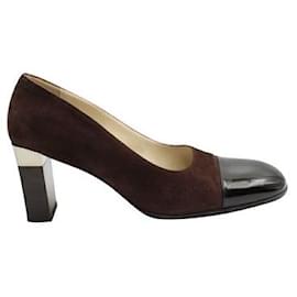 Chanel-Chanel Brown Suede Pumps-Brown
