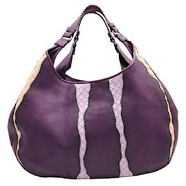 Bottega Veneta-Bottega Veneta Purple Campana Intrecciato Shoulder Bag-Purple