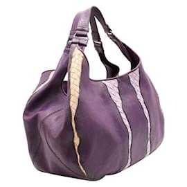 Bottega Veneta-Bottega Veneta Purple Campana Intrecciato Shoulder Bag-Purple