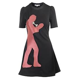 Autre Marque-ZEITGENÖSSISCHES DESIGNER-Kleid mit Verzierung „Human“-Schwarz