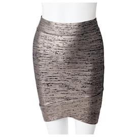 Autre Marque-CONTEMPORARY DESIGNER Metallic Brush Stroke Skirt-Metallic
