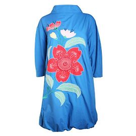 LOVE MOSCHINO Vestido Perlas Flores Azul Oscuro Azul