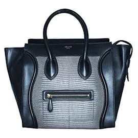 Céline-CELINE Medium Python Phantom Luggage Tote-Grey