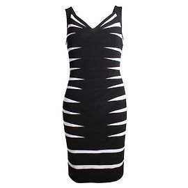 Rene Derhy DERHY Vestido blanco y negro sin mangas Negro