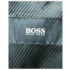 HUGO BOSS Terno Preto, calça, Gravata listrada Preto
