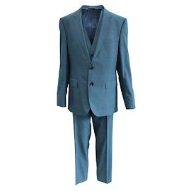 HUGO BOSS Complete Suit Plain Vest Pants Tie Vest Pants Blue