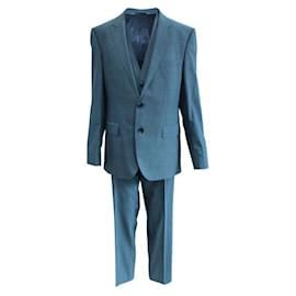 Hugo Boss-HUGO BOSS Complete Suit Plain Vest Pants Tie Vest Pants-Blue