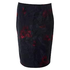 Marc Jacobs-Marc Jacobs Dark Floral Motif Skirt-Black