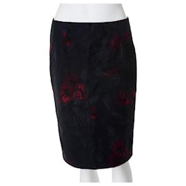 Marc Jacobs-Marc Jacobs Dark Floral Motif Skirt-Black