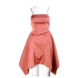 Autre Marque-CONTEMPORARY DESIGNER Asymmetrical Dress-Brown
