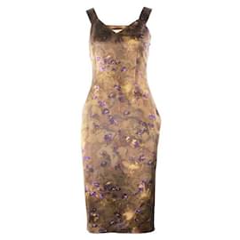 Michael Kors-Michael Kors Wool Fitted Midi Dress-Brown