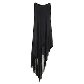 Donna Karan-Donna Karan Asymmetrical Pleated Tunic-Black