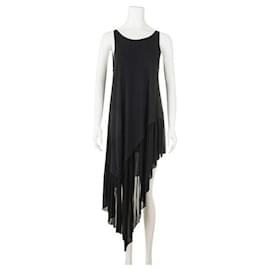 Donna Karan-Donna Karan Asymmetrical Pleated Tunic-Black