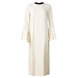 Autre Marque-Contemporary Designer Midi Monochrome Dress-White