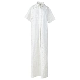Autre Marque-Vestido Camisa Diamente de Designer Contemporâneo-Branco