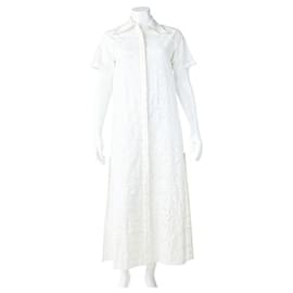 Autre Marque-Robe chemise Diamente de créateur contemporain-Blanc