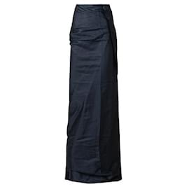 Lanvin-Lanvin Ruffle Draped Long Skirt-Black