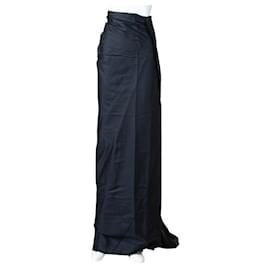 Lanvin-Lanvin Ruffle Draped Long Skirt-Black