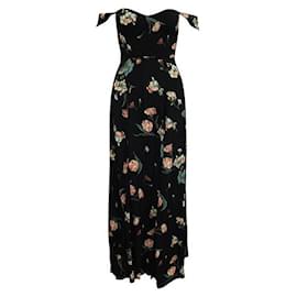 Reformation-Reformation Navy Blue Floral Print Maxi Dress-Other
