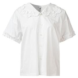 Comme Des Garcons-Comme Des Garcons – Weiße Bluse mit Rüschenkragen-Weiß