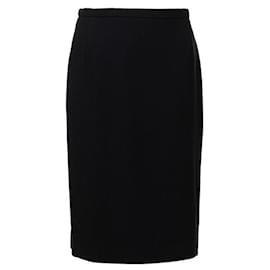 Autre Marque-Contemporary Designer Midi Pencil Skirt-Black