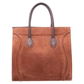 Céline-Celine Suede And Leather Medium Phantom Cabas Bag-Orange