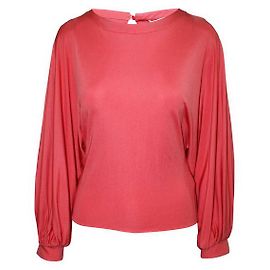 Emilio Pucci Coral Silk Blouse With Opening at the Back Coral