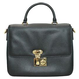 Dolce & Gabbana Black Miss Linda Saffiano Tote Black