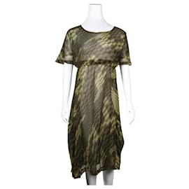 Comme Des Garcons-Comme Des Garcons Grünes, transparentes Kleid mit V-Ausschnitt-Grün