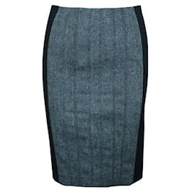 Autre Marque-CONTEMPORARY DESIGNER Grey Woolen Skirt-Grey