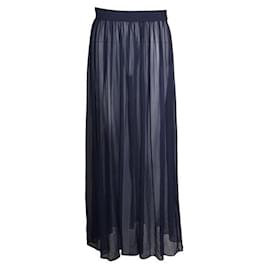 Vionnet-Vionnet Navy blue Semi-Transparent Midi Skirt-Navy blue