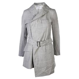 Comme Des Garcons-COMME DES GARCONS Asymmetrical Belted Jacket-Grey